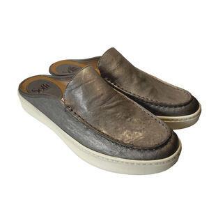 Sofft Silver Metallic Moccassin Slip On Women's 10 Comfort Everyday Elevated